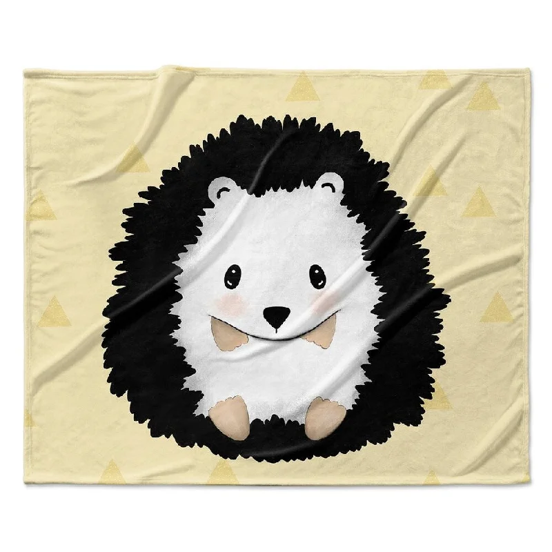 HEDGEHOG TRIANGLE YELLOW Ultra Soft Baby Blanket By Kavka Designs - 40X30