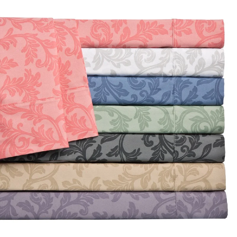 Home Styles Cotton Rich Damask Sheet Set