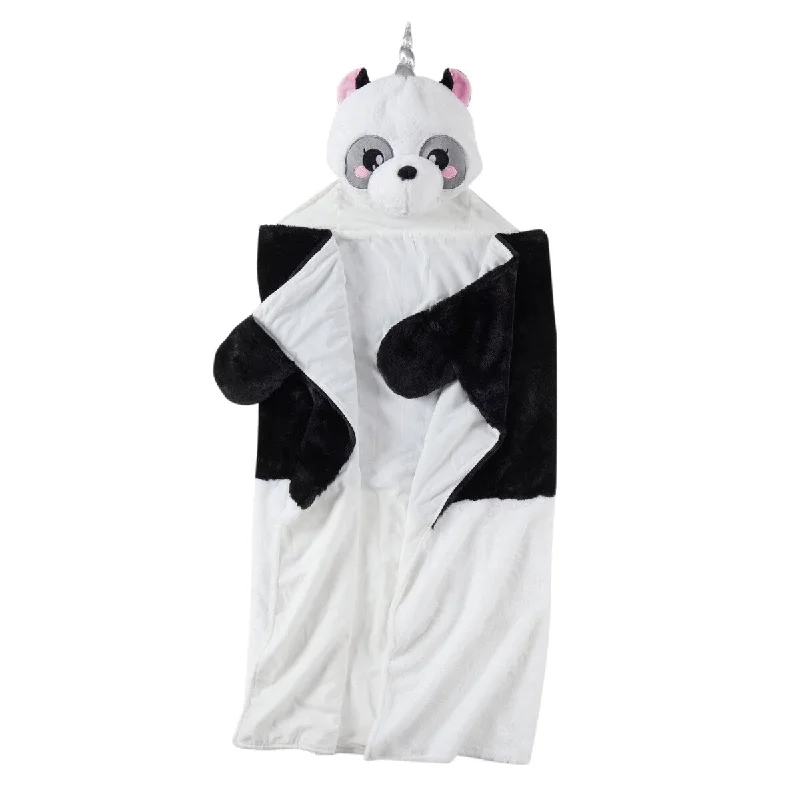 Hopscotch Pandacorn Kids Plush Hooded Throw Blanket