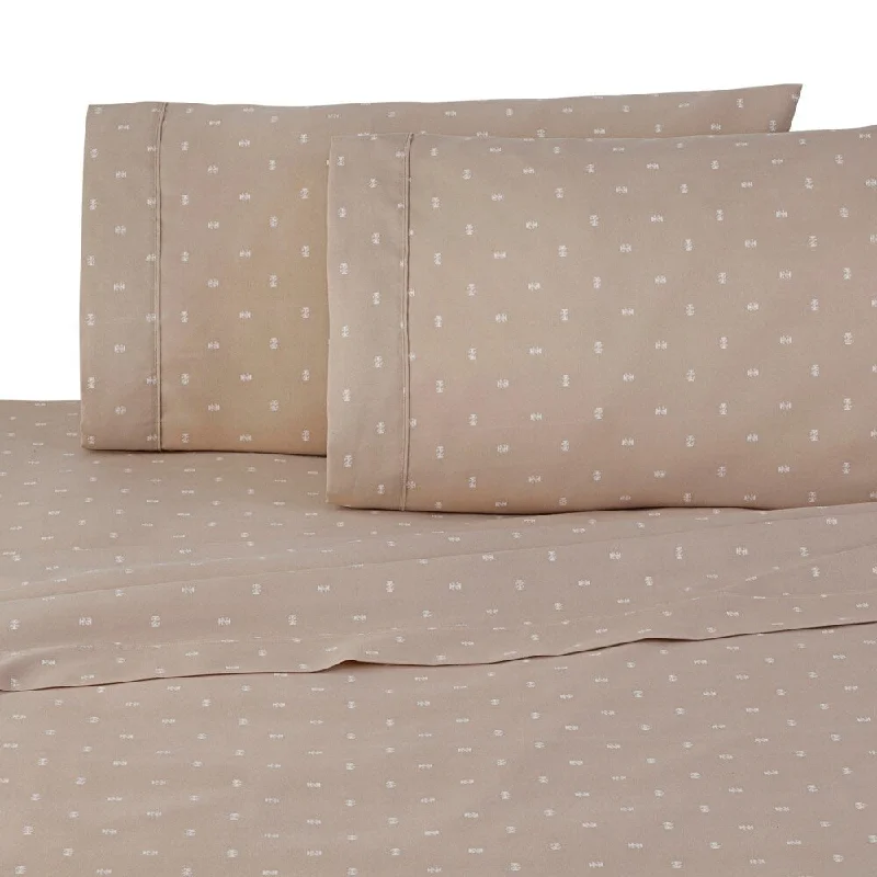 IZOD Logo Tan 4-piece Sheet Set