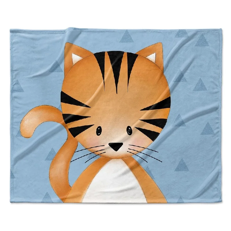 KITTEN TRIANGLE BLUE Ultra Soft Baby Blanket By Kavka Designs - 40X30