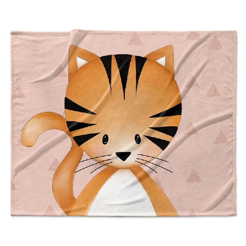 KITTEN TRIANGLE BLUSH Ultra Soft Baby Blanket By Kavka Designs - 40X30