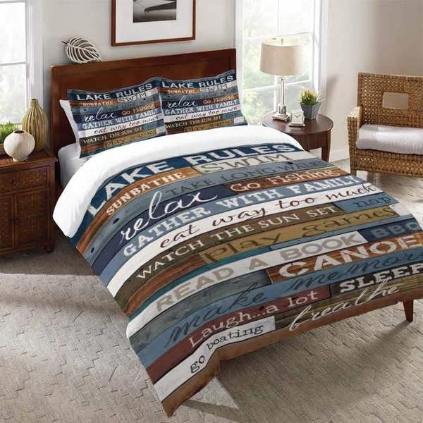 Laural Home Lake Rules Standard Comforter Sham