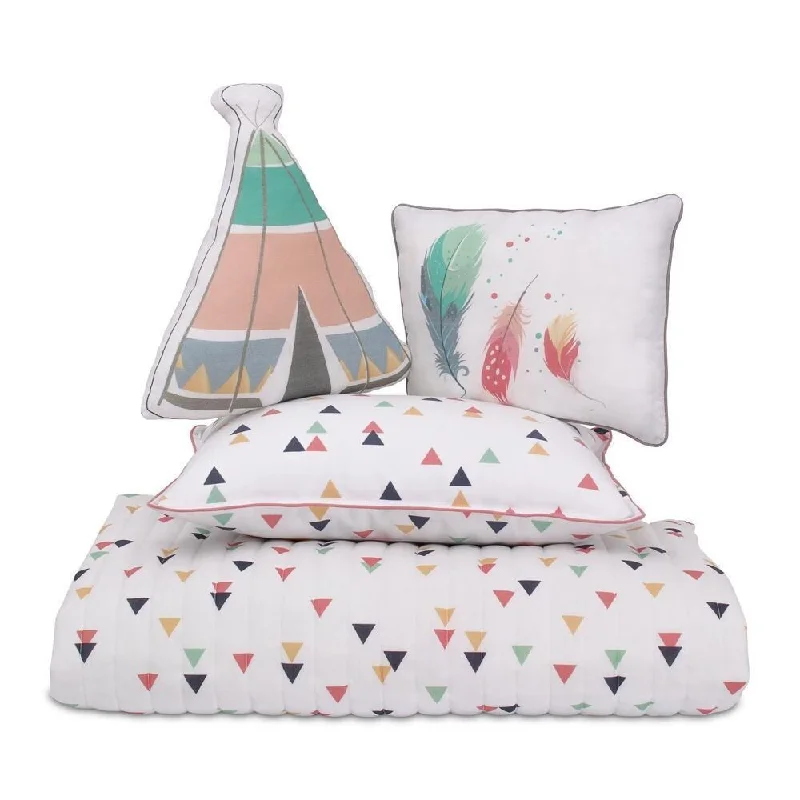 Lincove Boho 4 Piece Toddler Bedding Set - 100% Cotton