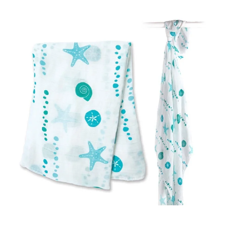 Lulujo Seaside Bamboo Muslin Swaddle Blanket