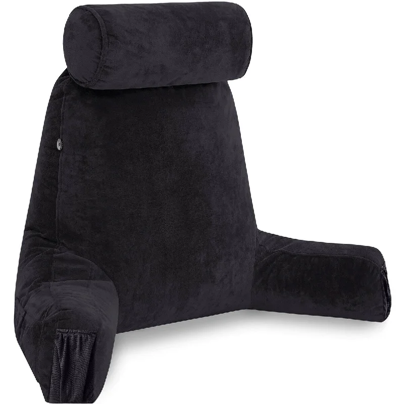 Medium Backrest for Kids, Teens, Petite Adults - Reading Pillows With Arms, Adjustable Loft, Plush Memory Foam