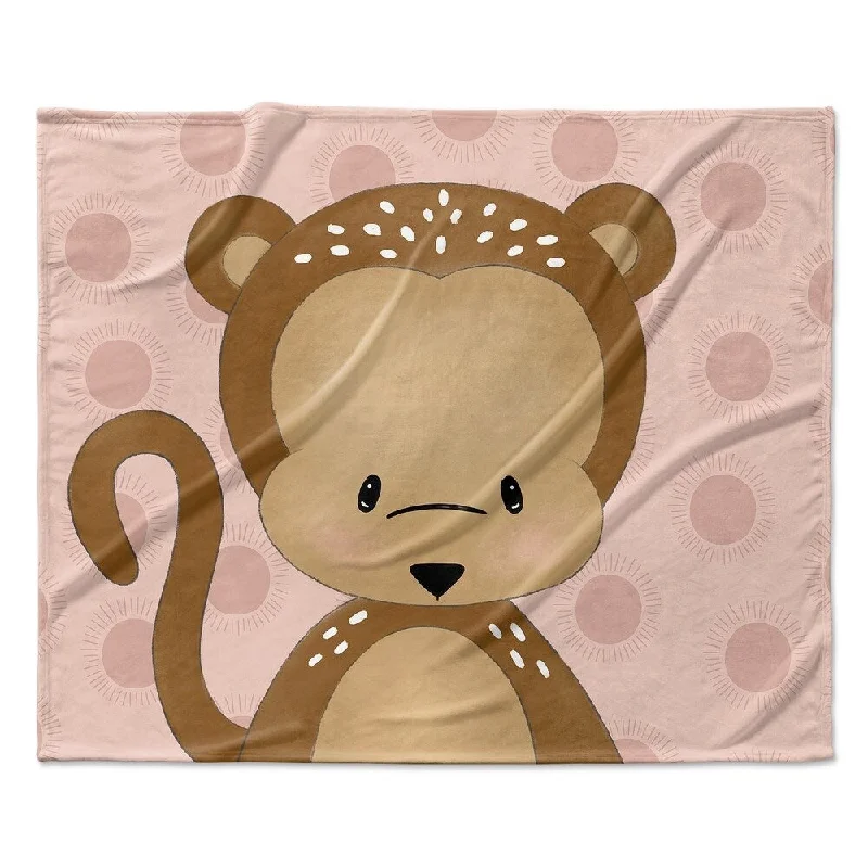 MONKEY BLUSH Ultra Soft Baby Blanket By Kavka Designs - 40X30