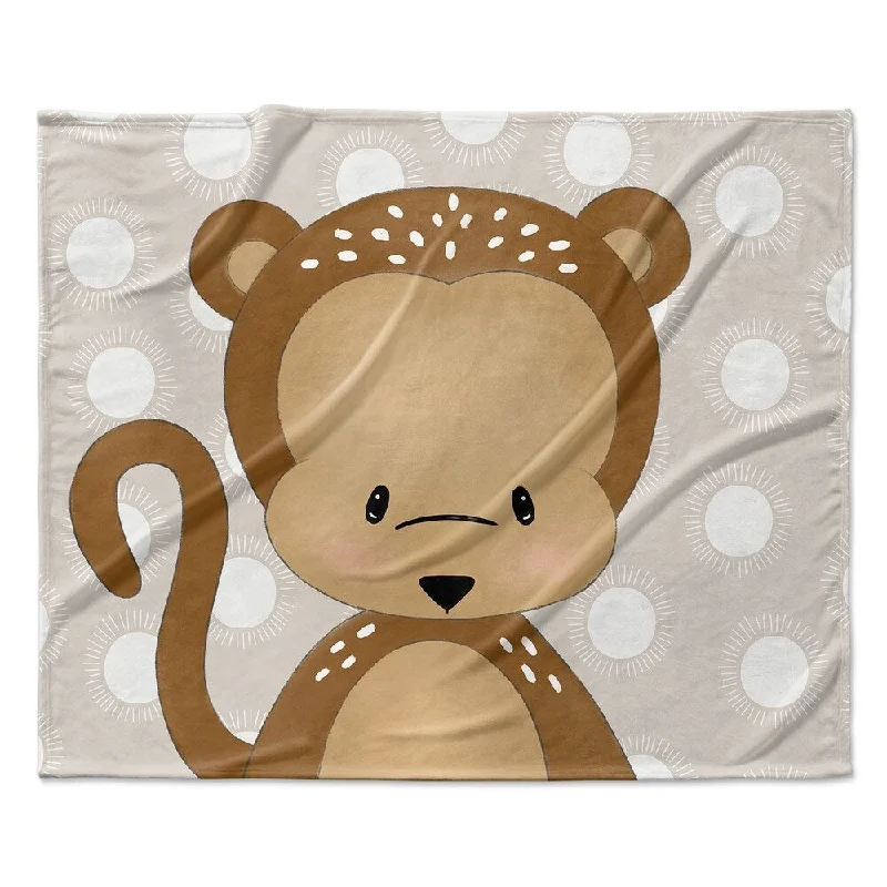 MONKEY NEUTRAL Ultra Soft Baby Blanket By Kavka Designs - 40X30