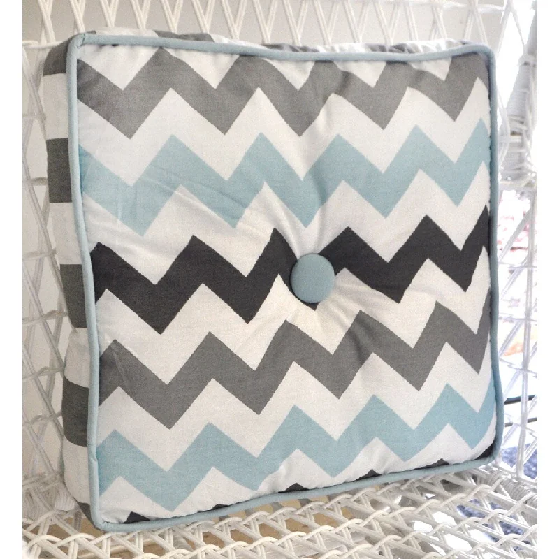 My Baby Sam Aqua Chevron Throw Pillow