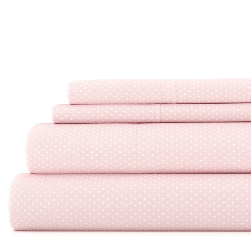 My Heart Pattern 4 Piece Deep Pocket Bed Sheet Set