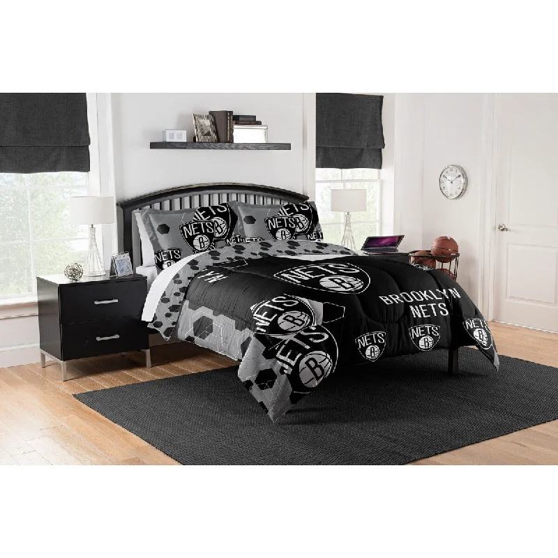 NBA 849 Nets Hexagon F/Q Comforter Set