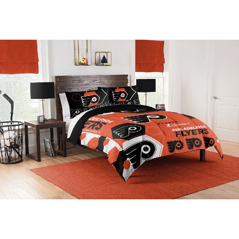 NHL 849 Flyers Hexagon F/Q Comforter Set