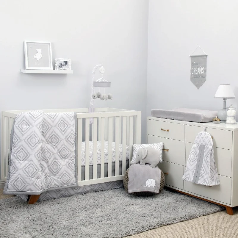 NoJo The Dreamer Collection 8pc Crib Bedding Set Grey