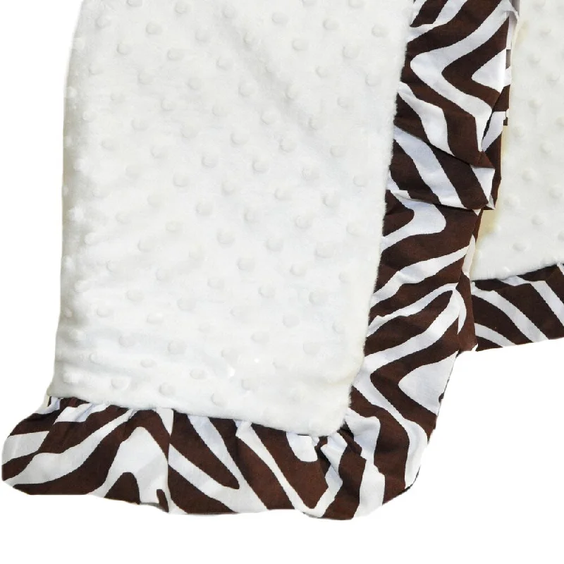 Pam Grace Creations Zara Zebra Chenille Baby Blanket