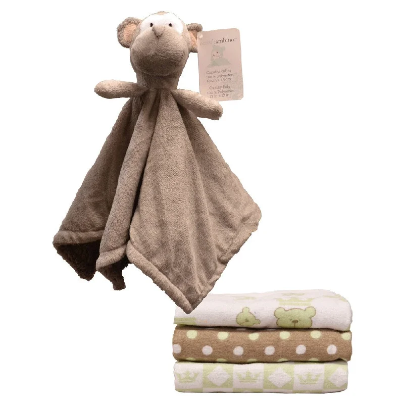 Piccolo Bambino Cuddly Monkey and Receiving Blanket Gift Set