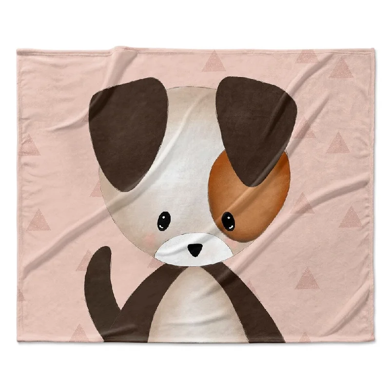 PUPPY TRIANGLE BLUSH Ultra Soft Baby Blanket By Kavka Designs - 40X30