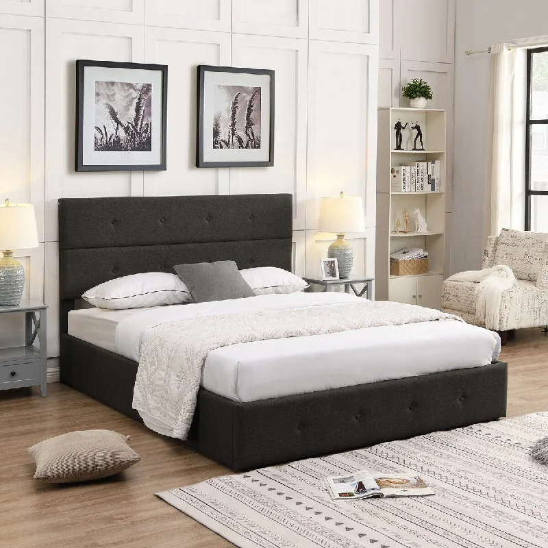 Queen Upholstered Platform Bed with Storage