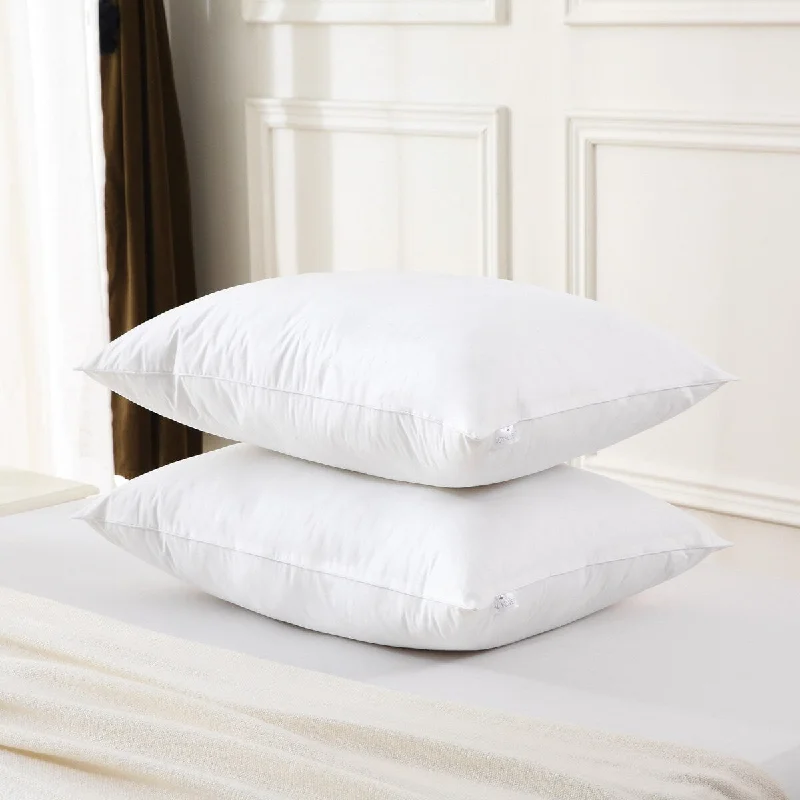 Royal Velvet White Goose Nano Down and Feather Pillow, Set of 2