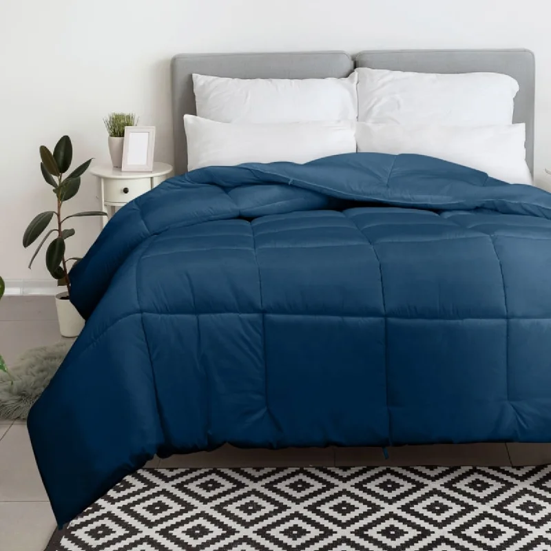 ROYALE King Comforter - All Season Down Alternative Bedding Comforter - Lightweight Quilted Comforter (King, Navy)