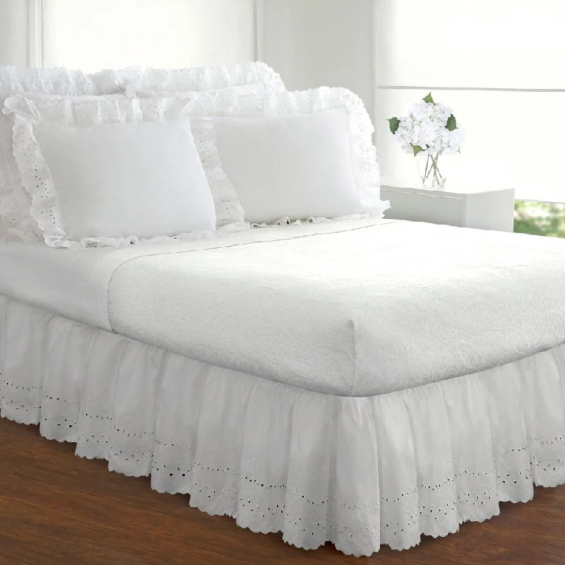 Ruffled Lauren Eyelet 18-inch Bedskirt