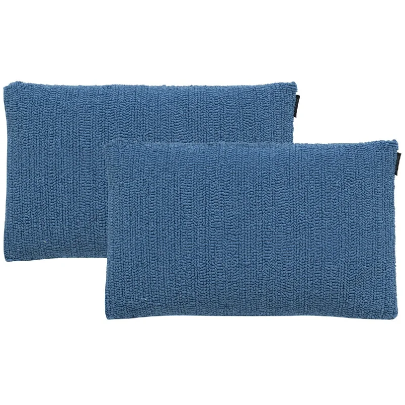 Soleil Solid 12" x 20" Indoor/Outdoor Pillow, Lt Marine Blue, Set of 2