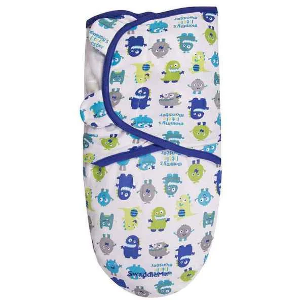 Summer Infant SwaddleMe Blue Cotton Monster-themed Swaddle Blanket