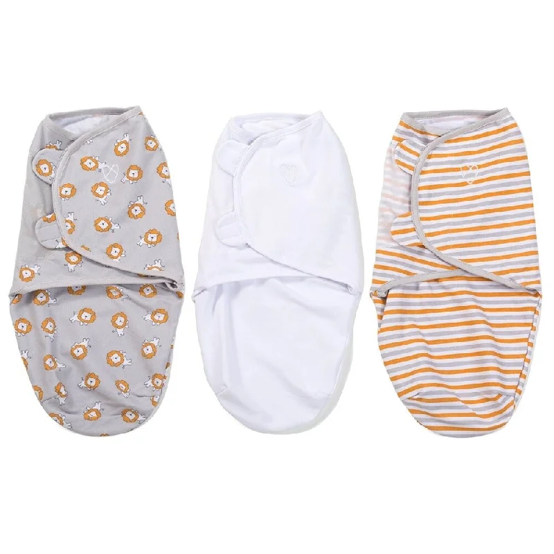 Summer Infant SwaddleMe Multicolor Cotton Lions Small/Medium Blankets (Pack of 3)