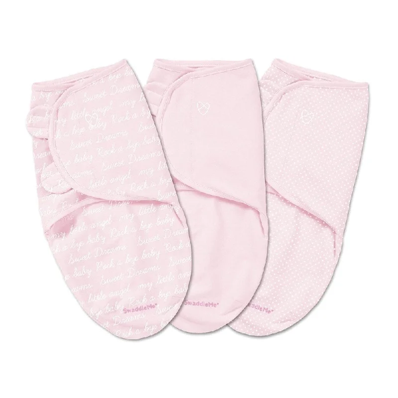 Summer Infant SwaddleMe Pink Cotton Cursive Original Blankets (Pack of 3)