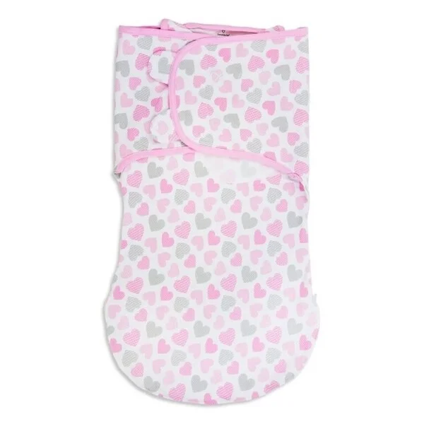 Summer Infant SwaddleMe WrapSack Multi-color Cotton Hearts Small Blanket