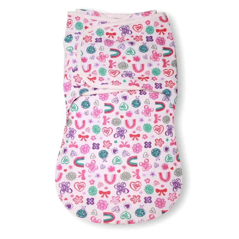 Summer Infant SwaddleMe WrapSack Multicolor Cotton Kiddopotamus Flower Power Large Blanket