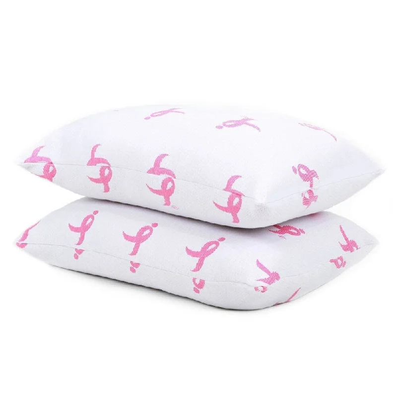 Susan G. Komen 2-pack Jumbo Knit Pillows - WHITE AND PINK