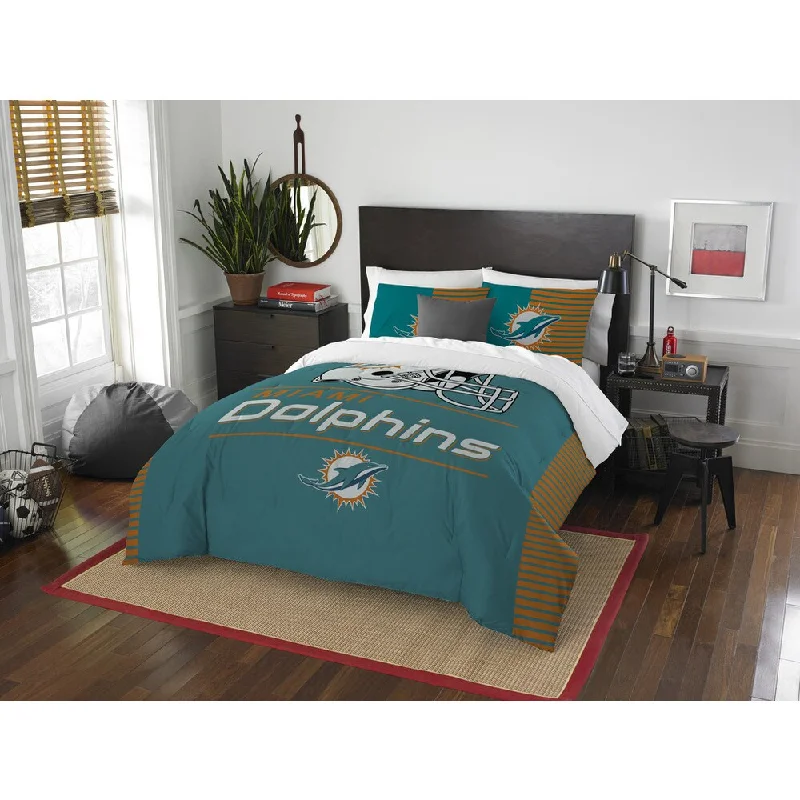 The Northwest Company NFL Dolphins Draft Blue and Orange Full/Queen 3-piece Comforter Set