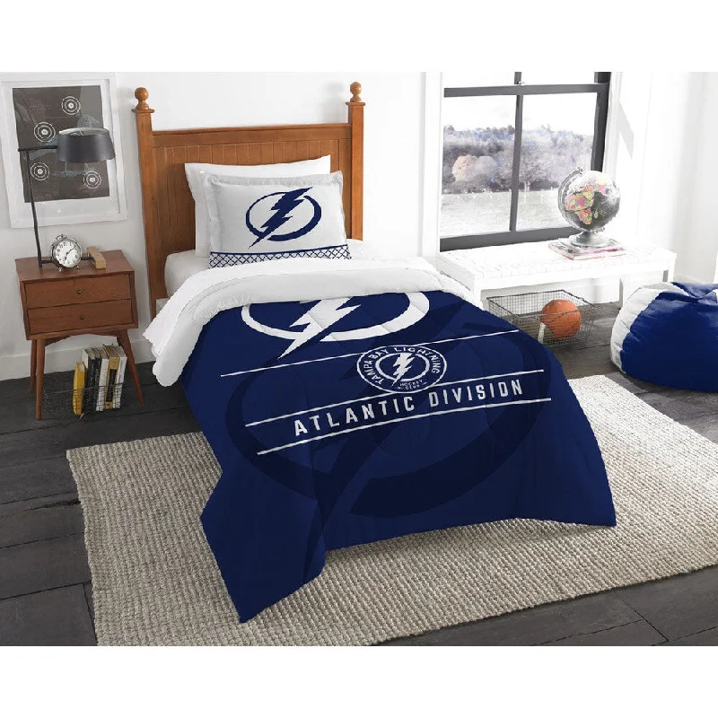 The Northwest Company NHL Tampa Bay Lightning Draft Blue Twin 2-piece Comforter Set