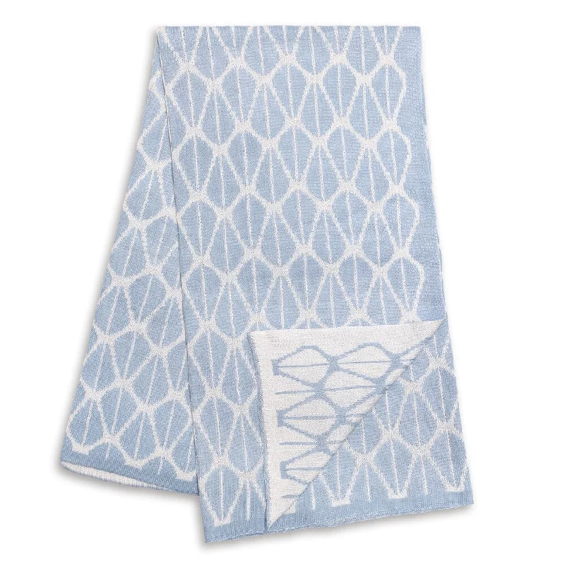 The Peanut Shell Blue and White Reversible Bamboo Blanket