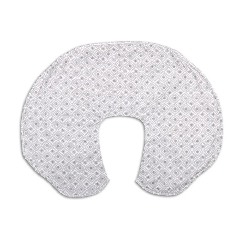 The Peanutshell Celeste Grey Geo Nursing Pillow Cover