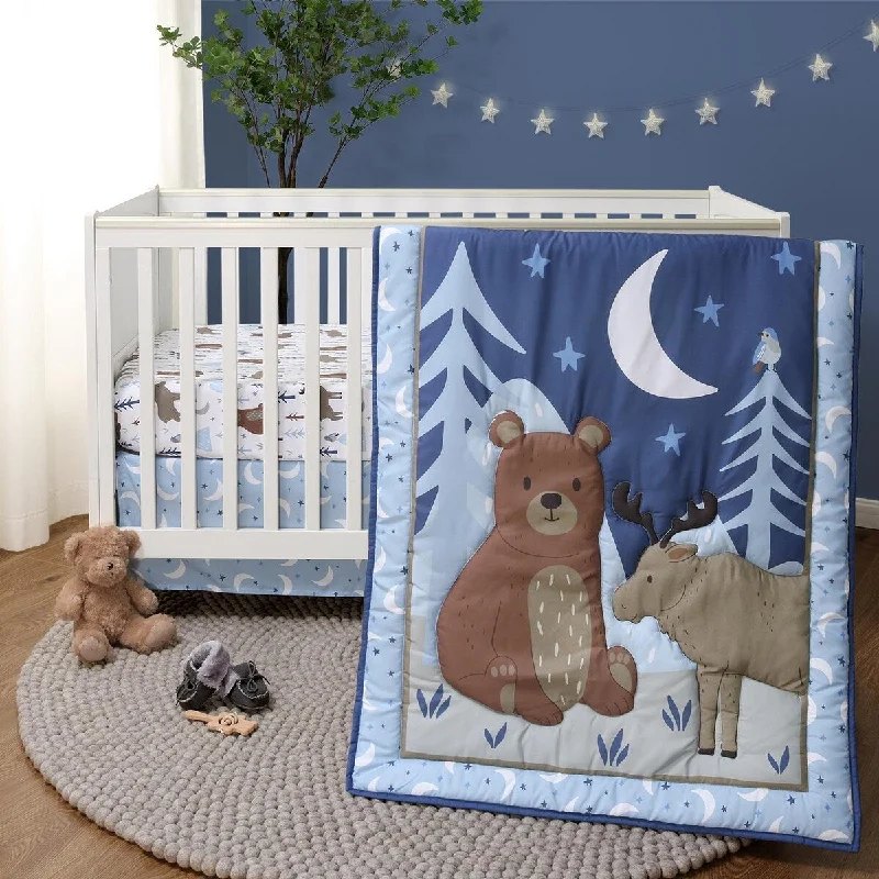 The Peanutshell Under the Stars 3 Piece Crib Bedding Set for Baby Boys