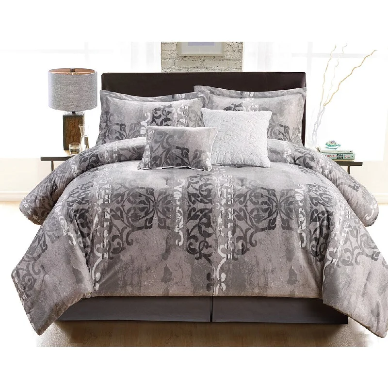 Tia Oversized and Overfilled Micro Mink 6-piece Queen-size Comforter Set