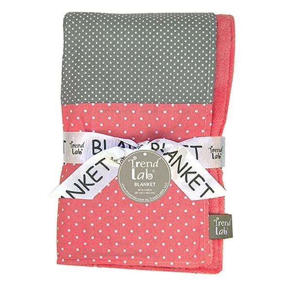 Trend Lab Baby Cocoa Coral Multi Patched Receiving Blanket