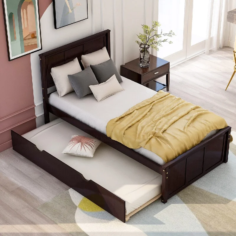 Twin Platform Storage Bed with Trundle