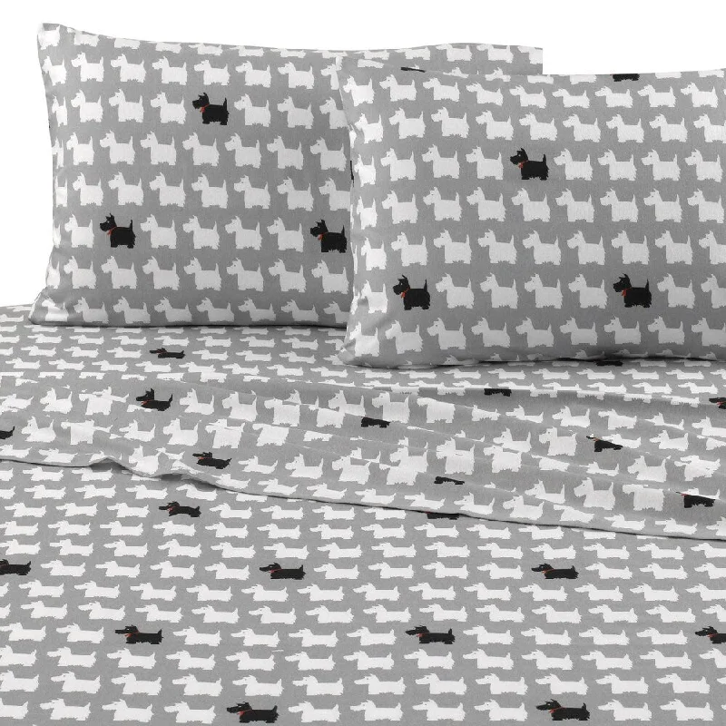 Vellux Scotty Dog Flannel Sheet Set