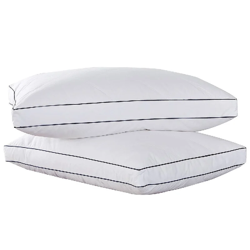 White Feather & Down Gusset Standard/Queen Pillow - Set of Two