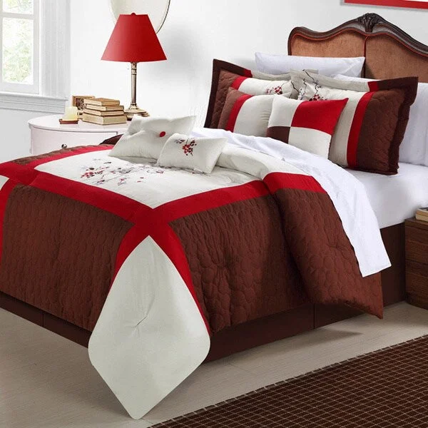 York Brown 8-piece Comforter Set