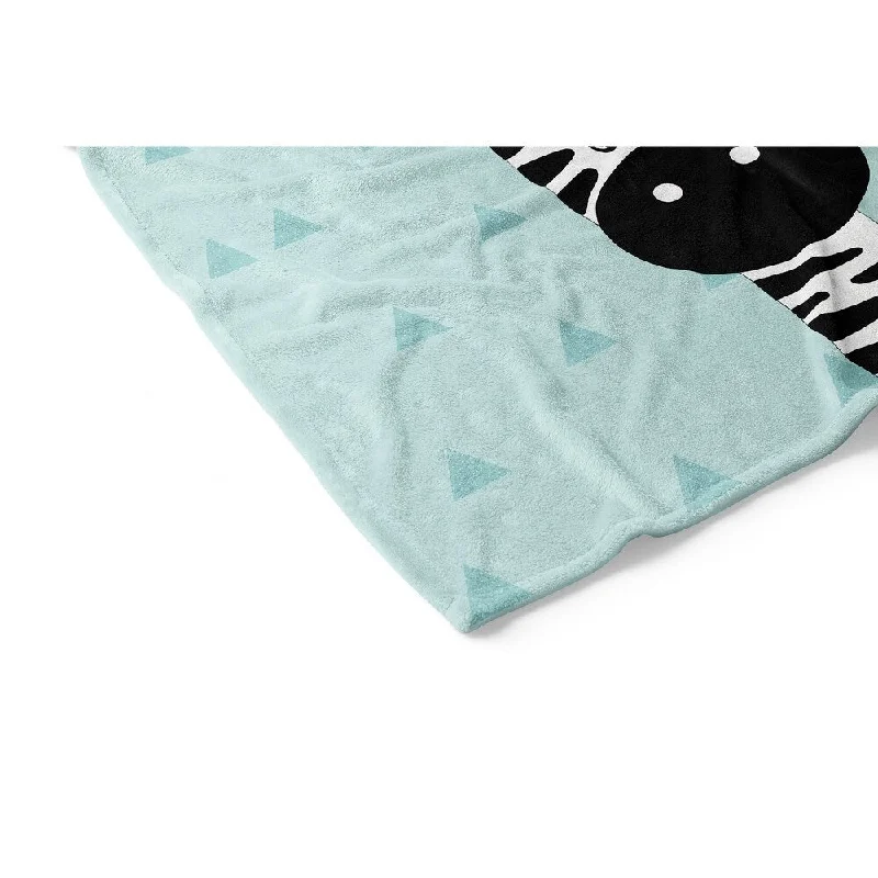 ZEBRA TRIANGLE TEAL Ultra Soft Baby Blanket By Kavka Designs - 40X30