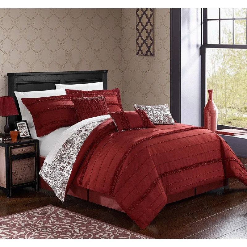 Copper Grove Calendula Brick Reversible 7-piece Comforter Set