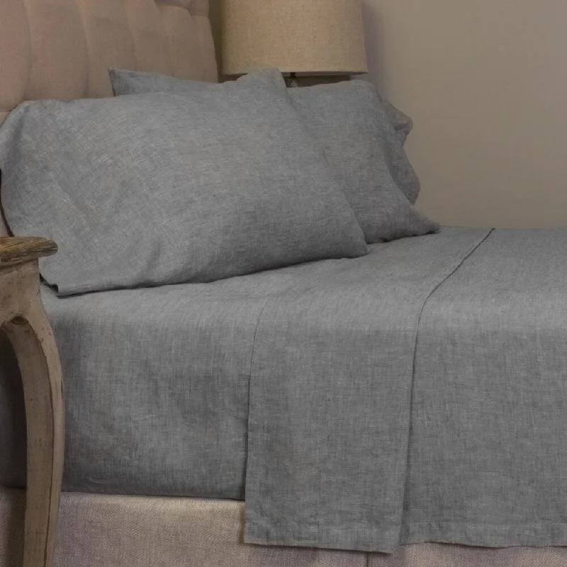 Damaris Grey Chambray Linen Sheet Set