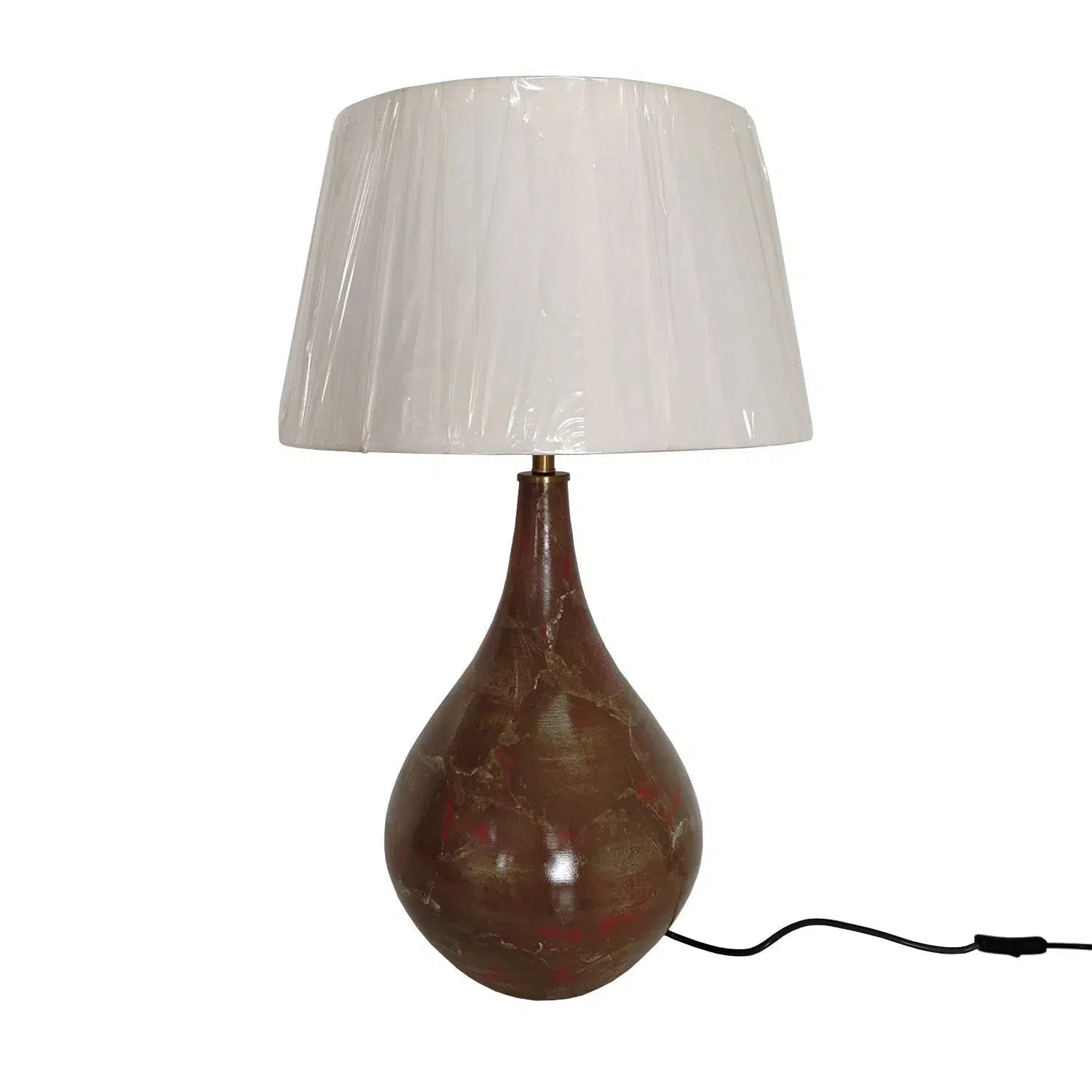 Glass Table Lamp - Maroon