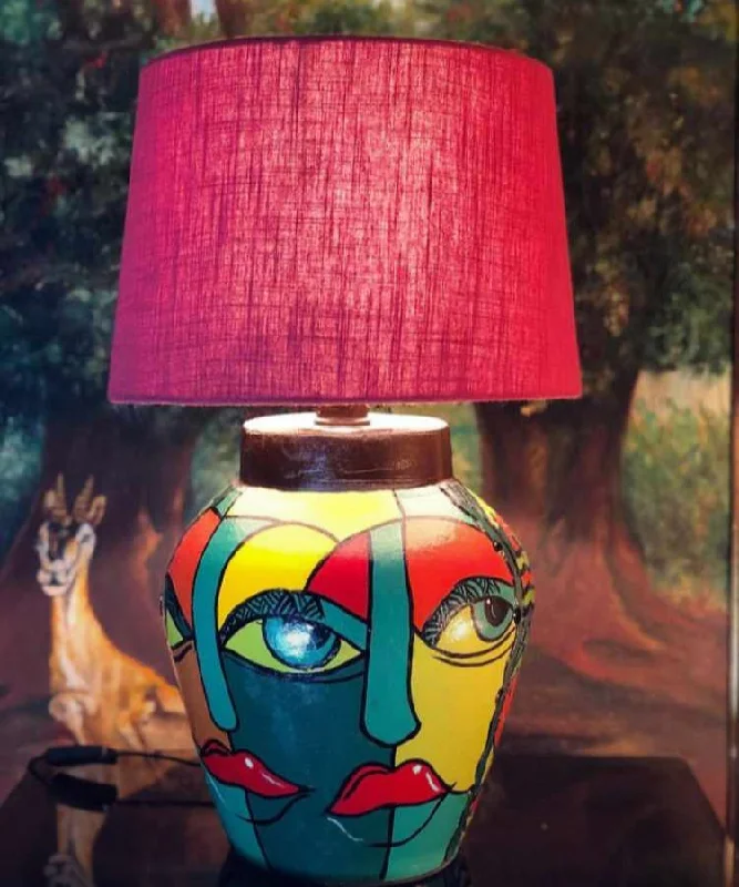 Face-Simulated Art Table Lamp - Small - LED (Wine)