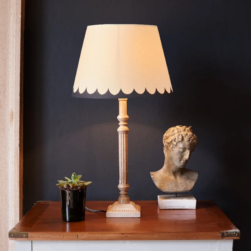 Hera table lamp in lightly waxed