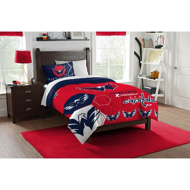 NHL 862 Capitals Hexagon Twin Comforter Set