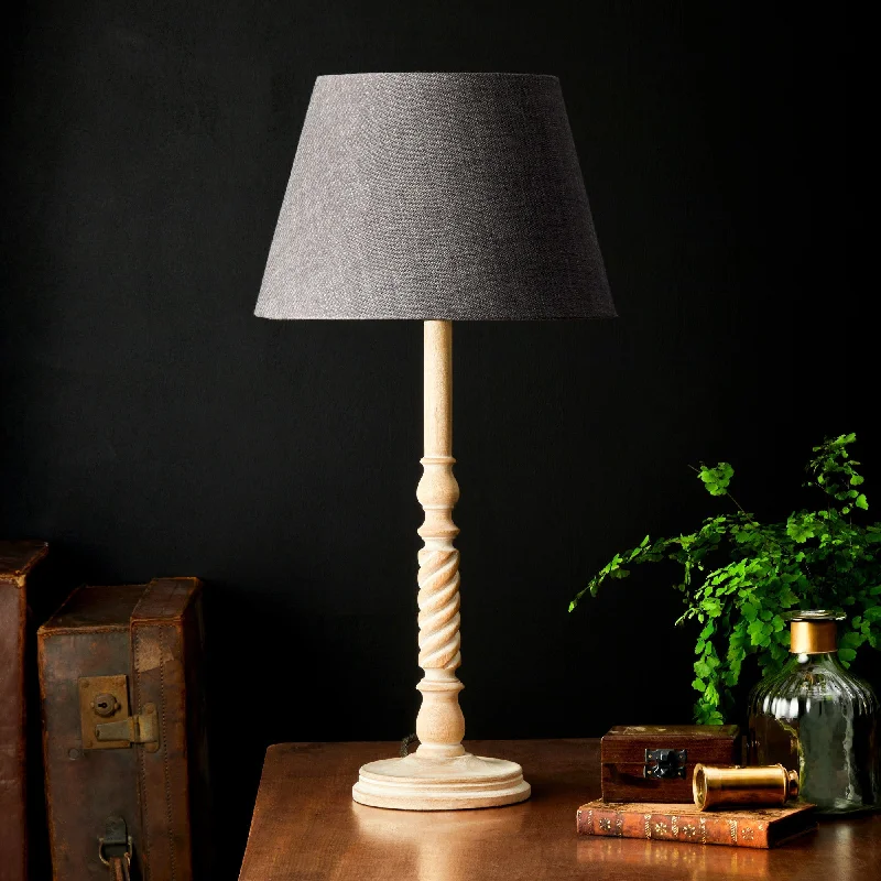 Paolo table lamp in natural whitewash